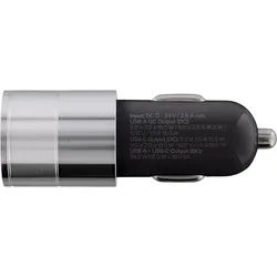 InLine® USB 36W KFZ Ladegerät QC 3.0, USB-A + USB-C, PD 3.0, 12/24V DC, schwarz