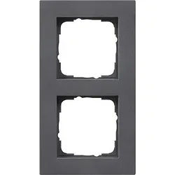 Gira 0212235 Abdeckrahmen 2-fach für flachen Einbau, Gira E2, anthrazit