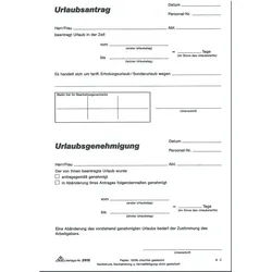 RNK Urlaubsantragblock 50 Blatt schriftliches Gesuch für Tarif