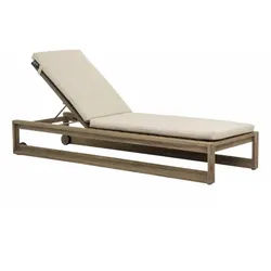 Apple Bee Antigua Gartenliege Teak coastal mit Kissen und verstellb. Rückenteil