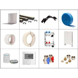 20 m2 Set Tackersystem Faltplatte 20 mm WLG 045 16x2 PE-RT Rohr Raster 15 cm 2 Heizkreise LCD Regler 230 V + Zubehör