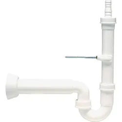 Siphon Aufputz für Waschmaschinen, DN 40 (1 1/2''), Abgangsrohr DN 50x240mm, mit Wandbefestigung