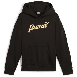 Puma Mädchen Kapuzenpullover ESS SCRIPT Metallic Hood 682780-01 128 - Puma Black-Gold Foil - 128