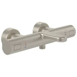 Villeroy & Boch Universal Taps & Fittings Wannen-Thermostat TVT00000100064 rund, verstellbarer Strahlregler, Wandmontage, brushed nickel black
