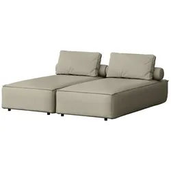 Fun Möbel Gartenliege Chaiselongue Sezlong Liege SUMMER, 2er-Set, 2 St., bestehend aus 2 Einzelliegen, inkl. 2 Rückenkissen und 2 Rollkissen beige