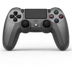 Wigento Wireless Gaming Controller für PS4 Lichtleiste 6-Achsen Vibration PlayStation 4-Controller (Bluetooth, 6 Achsen Steuerung, Vibrationsfunktion) silberfarben