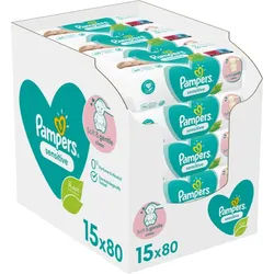 Pampers Sensitive feuchte Feuchttücher für Kinder für empfindliche Oberhaut 15x80 St.
