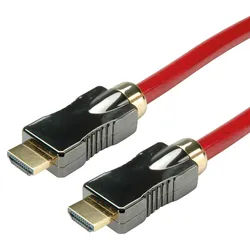 ROLINE 8K HDMI Ultra HD Kabel mit Ethernet, ST/ST, rot, 2 m