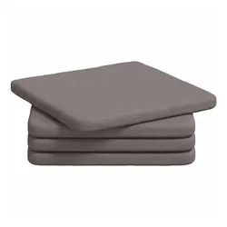 vidaXL Sitzauflage Sitzkissen 4 pcs Taupe 40 x 40 x 3 cm Stoff, (4 St)