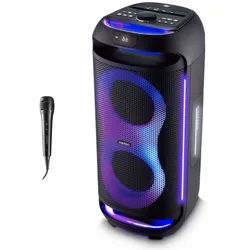 Medion® MEDION LIFE PE-2 Plus (MD400002) Lautsprecher (Bluetooth, 60 W, True Wireless Stereo(TWS), LED-Beleuchtung an der Front & Tragegriffen) schwarz