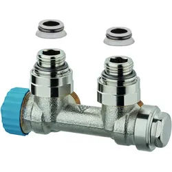 Heimeier Multilux Ventil-Einrohrsystem 3855-02.000 Rp 1/2, Eck, Rotguss vernickelt