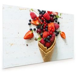 Primedeco Küchenrückwand Küchenrückwand Spritzschutz Glas mit Motiv Beeren aus Waffel 60 cm x 40 cm