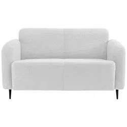 2-Sitzer-Sofa Marone Weiß Teddystoff
