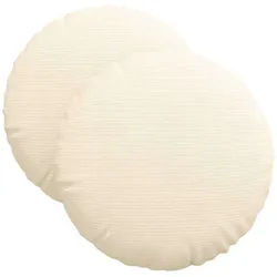 vidaXL Sitzauflage Sitzkissen 2 pcs Creme Ø 40 cm Cordstoff, (2 St)