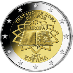 2 Euro Gedenkmünze "50 Jahre Römische Verträge" 2007 aus Spanien