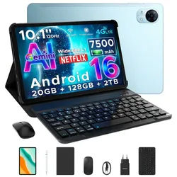 DOOGEE TabG5 10'' Tablet mit Tastatur, Android 16, 120Hz, 7500 mAh, ultradünn Tablet (10", 3 GB, Android 16, 8 MP, T7200 Octa-Core, Gemini AI, 4G LTE/5G WIFI, Widevine L1/Face ID) blau