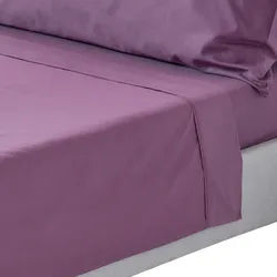 Homescapes Bettlaken ohne Gummizug, Ägyptische Baumwolle, Fadendichte 200 , Lila , Textil , Rechteckig , 270x300 cm , Oeko-Tex® , Heimtextilien, Bettwäsche & Leintücher, Leintücher, Bettlaken