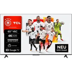 TCL 65V6CX1 LED-Fernseher (164 cm/65 Zoll, 4K Ultra HD, Smart-TV, Google TV, 4K HDR, Multi-HDR, Dolby Vision, Game Master, Smart TV, Apple TV) schwarz
