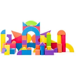 Woodyland Lernspielzeug 91653 - bunte Hartschaum Foam - Bauklötze 54 tlg. im PVC Beutel (54-St), Feste, aber trotzdem weiche Bausteine