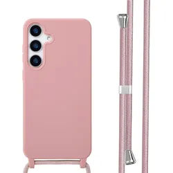 Samsung Galaxy S25 Plus Hülle - Silikon - imoshion Siliconen hoesje met koord/Hülle mit Band/Soft Case - Handyhülle Rosa