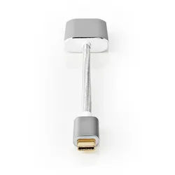 Nedis CCTB64680AL02 USB-Adapter USB-C Adapter zu USB-C Adapter, USB-C, HDMI, Power Delivery, 4K@60Hz, Plug and Play, für Zuhause silberfarben