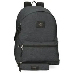 Pepe Jeans für alle. 63392C8 Aris Evergreen dunkelgrauer Rucksack mit Tasche (OSFA), Lässig, Polyester, Kinderbekleidung