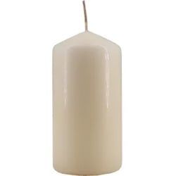 Tischkerze, creme, Hochwertige Stumpenkerze zum Hinstellen, 1 Stück, ca. 40 Stunden Brenndauer