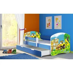 Luxusbetten24 Kinderbett Dream, mit verschiedenen Motiven blau 80 cm x 180 cm