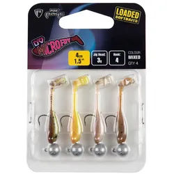 Fox Rage Kunstköder Fox Rage Micro Fry UV mit Jighaken Gummiköderset 4cm 4Stk