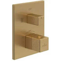 V&B Fertigmontageset Mettlach UP-Thermostat m 2-W-Mengenreg., brush. gol