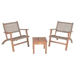 Garden Pleasure 3-tlg. Sitzgruppe mit Beistelltisch »Sonora« hellbraun braun, 83x75 cm