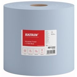 KATRIN Putztuchrolle, 22 x 36 cm, 3-lagig, blau, 1 Rolle = 500 Abrisse, 1 Paket = 2 Rollen