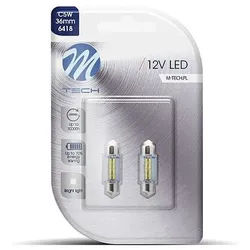 Blister 2x Diode LED L085 - C5W 36mm 8xSMD3014 Weiß 12V