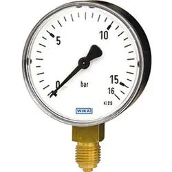 Röhrenfeder-Manometer d 100 mm 0–6 bar G1/2 mit 2 roten Marken Kunststoffgehäuse
