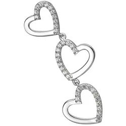 JOBO Herzanhänger Anhänger Herzen, 925 Silber mit 35 Zirkonia silberfarben