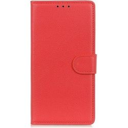 MU Classic Litchi Leder Bookcover Series (Wiko Y81), Smartphone Hülle, Rot