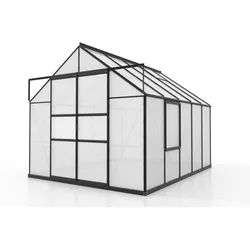 Xxxl Gewächshausbausatz , Schwarz , Metall, Kunststoff , 257x231.8x321 cm , Gartenzubehör, Garten- & Gewächshäuser