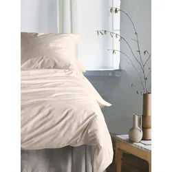 Bettwäsche IRISETTE "Premium Satin Bettwäsche Paris", beige, B/L: 135cm x 200cm, 1 Stk., 1 Stk., Mako-Satin, B/L: 80cm x 40cm, 2 Stk., Mako-Satin, Obermaterial: 100% Baumwolle, Bettwäsche, Bettwäsche, hochwertige Uni Premium Bettwäsche mit Reißverschluss, 100% Baumwolle
