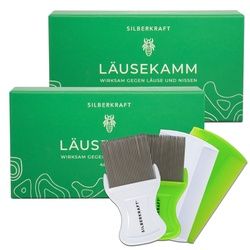 Silberkraft Läusekamm Set Kamm 2 St