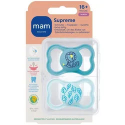 MAM Supreme Fopspeen Silikon Blau 16m+