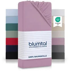Blumtal Spannbettlaken 2er Set 200/220/30 cm Mauve , Textil , Uni , 200x220 cm , Oeko-Tex® Standard 100 , Heimtextilien, Bettwäsche & Leintücher, Leintücher, Bettlaken