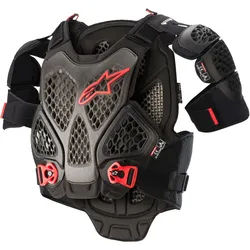 Alpinestars A-6 Brustprotektor, schwarz-rot, Größe XL 2XL für Männer