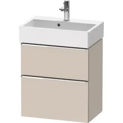 Duravit D-Neo Waschtischunterbau wandhängend mit Möbelgriff chrom - Taupe