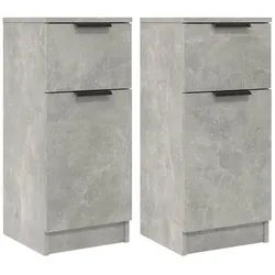 vidaXL Sideboard NA Sideboards 2 Stk Betongrau 30x30x70 cm Spanplatte grau
