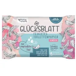 Fripa Glücksblatt Feuchtes Toilettenpapier Sensitiv, Spülbare Feuchttücher für empfindliche Haut, 1 Packung = 42 Tücher