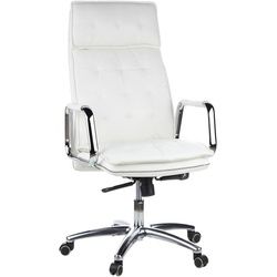 Mid.you Chefsessel , Creme , Leder , Kombination Echtleder/Lederlook , Nappaleder, Rindleder , Drehkreuz , 60x130x48 cm , Sitzfläche 360° drehbar , Büromöbel, Bürostühle, Chefsessel