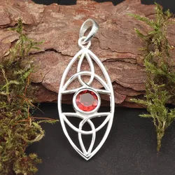 Drachensilber Granat Edelstein keltischer 925 Silberschmuck Anhänger