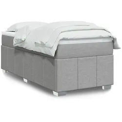 vidaXL Boxspringbett, Boxspringbett mit Matratze Hellgrau 90x190 cm Stoff