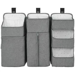 My Baby Lou Aufbewahrungsbox , Grau, Weiß , Kunststoff, Textil , Struktur , 5 Fächer , 14x50.5x69.5 cm , faltbar , Schlafen, Babytextil-Kollektionen