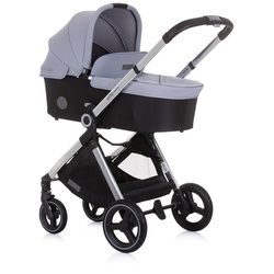 Chipolino Kinderwagen Elite 3 in 1 i-Size Babyschale Sportsitz Babywanne Tasche grau